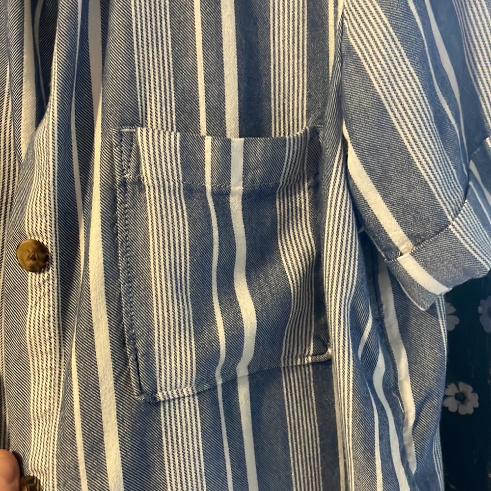 Blue + White Button Up - Picture 2 of 3
